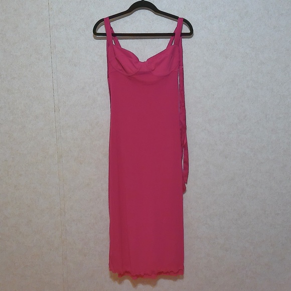 Intimately by Free People Soft Pink Corset Maxi Dress Tie Shoulder Lined Sz XS - Picture 1 of 12